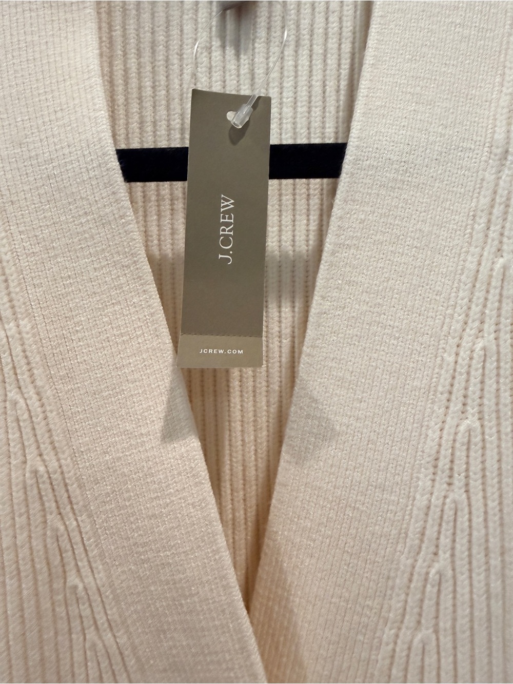 J. Crew Cream Ribbed Button Cardigan. NWT - Picture 3 of 9